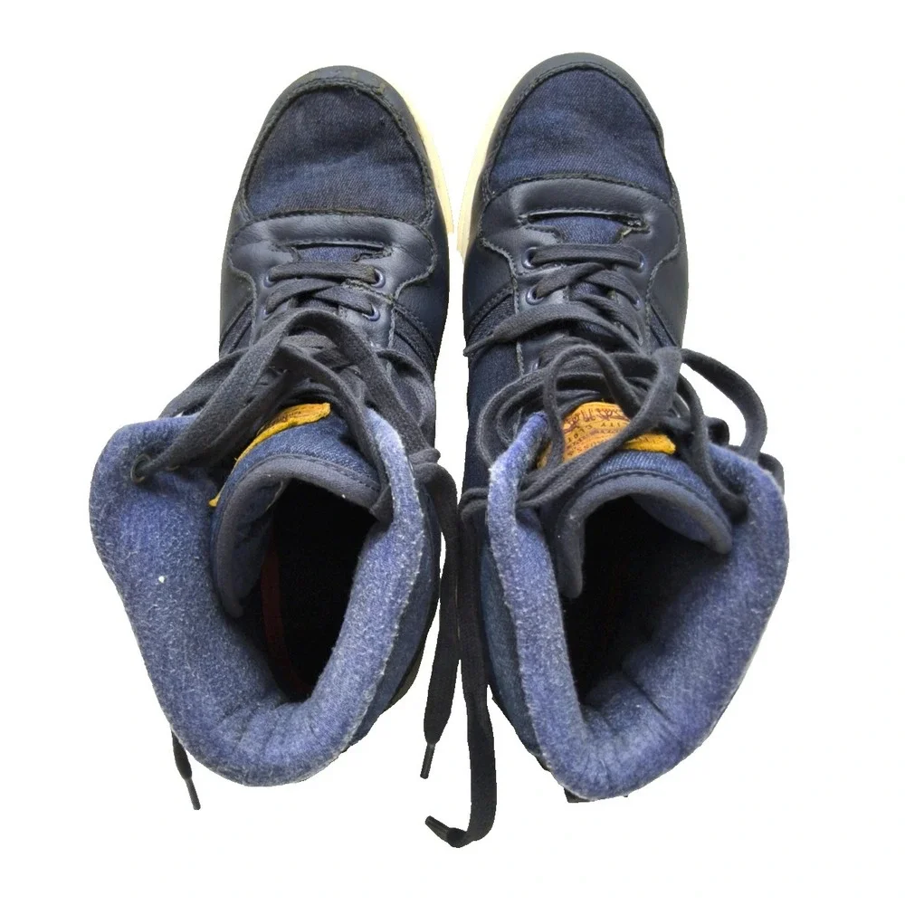 LEVIS Stanton Waxed Mens #51782109U / Blue Hi Top Shoes  518838-72U / Size US 10